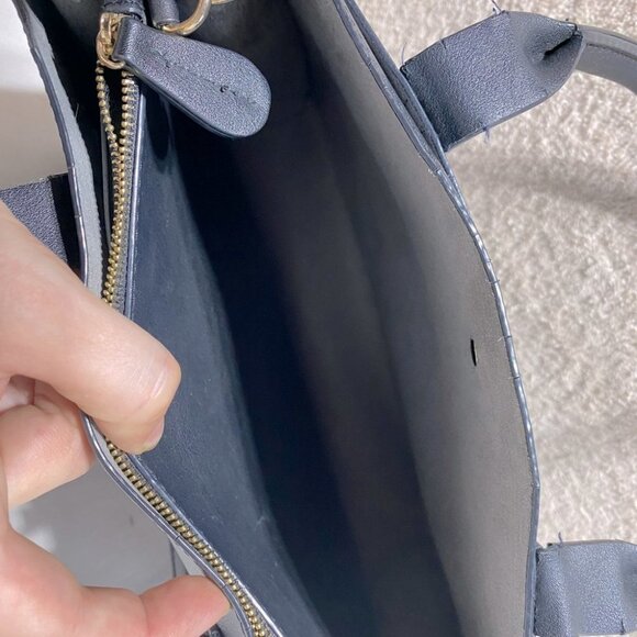 Aldo Black Faux Leather Square Tote Purse W Crossbody Strap - Picture 10 of 13